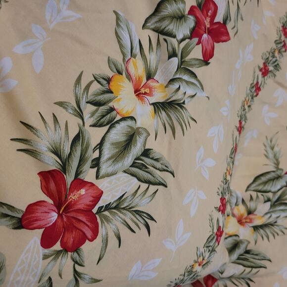 Hibiscus Collection Hawaiian Diagonal Floral Midi Summer Dress Hula -Size:	L - Picture 4 of 8